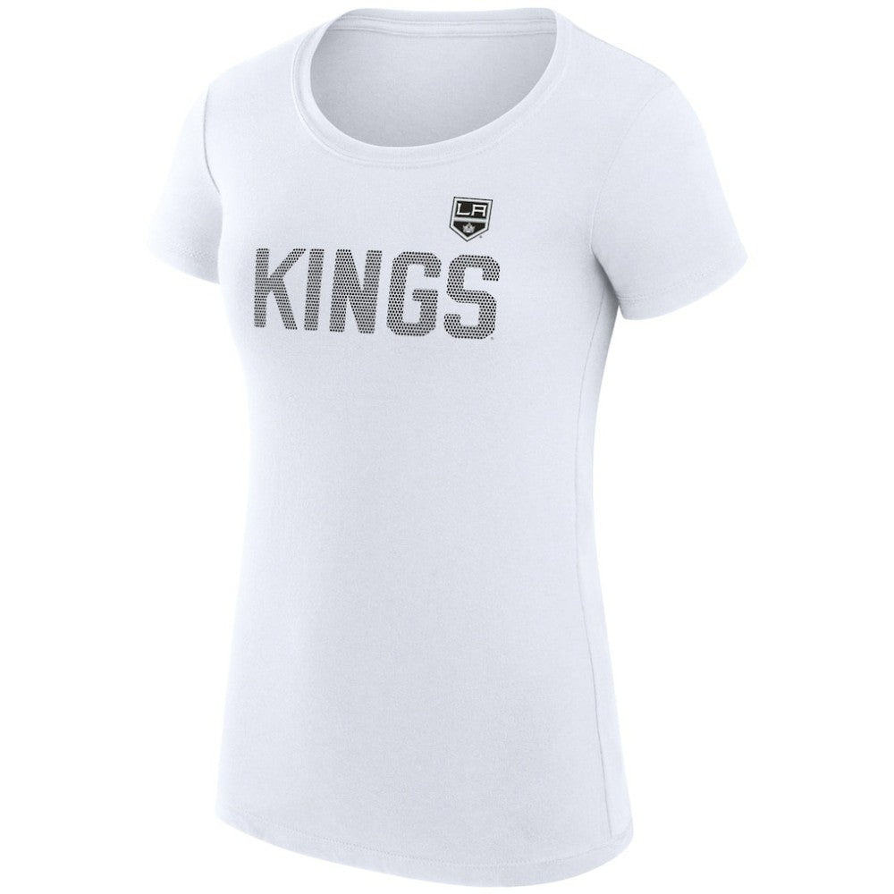 Los Angeles Kings - G-III 4Her by Carl Banks Women's Super-Slim Fit Lightweight Dot Print Team T-Shirt White