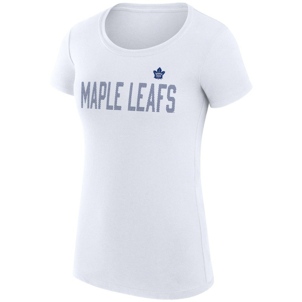Toronto Maple Leafs - G-III 4Her by Carl Banks Women's Super-Slim Fit Lightweight Dot Print Team T-Shirt White