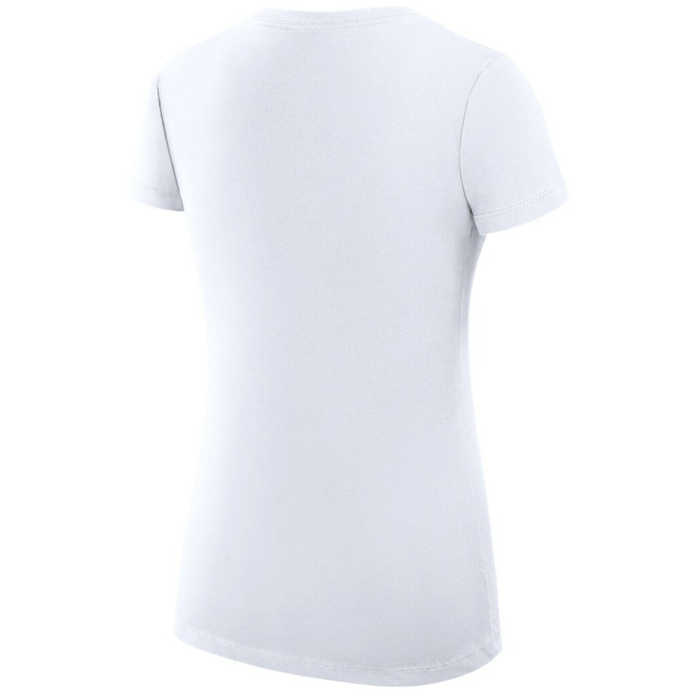 St. Louis Blues - G-III 4Her by Carl Banks Women's Super-Slim Fit Lightweight Dot Print Team V-Neck T-Shirt White