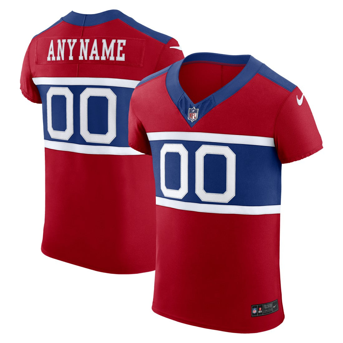 New York Giants Alternate Vapor F.U.S.E. Elite Custom Jersey Red - Nike