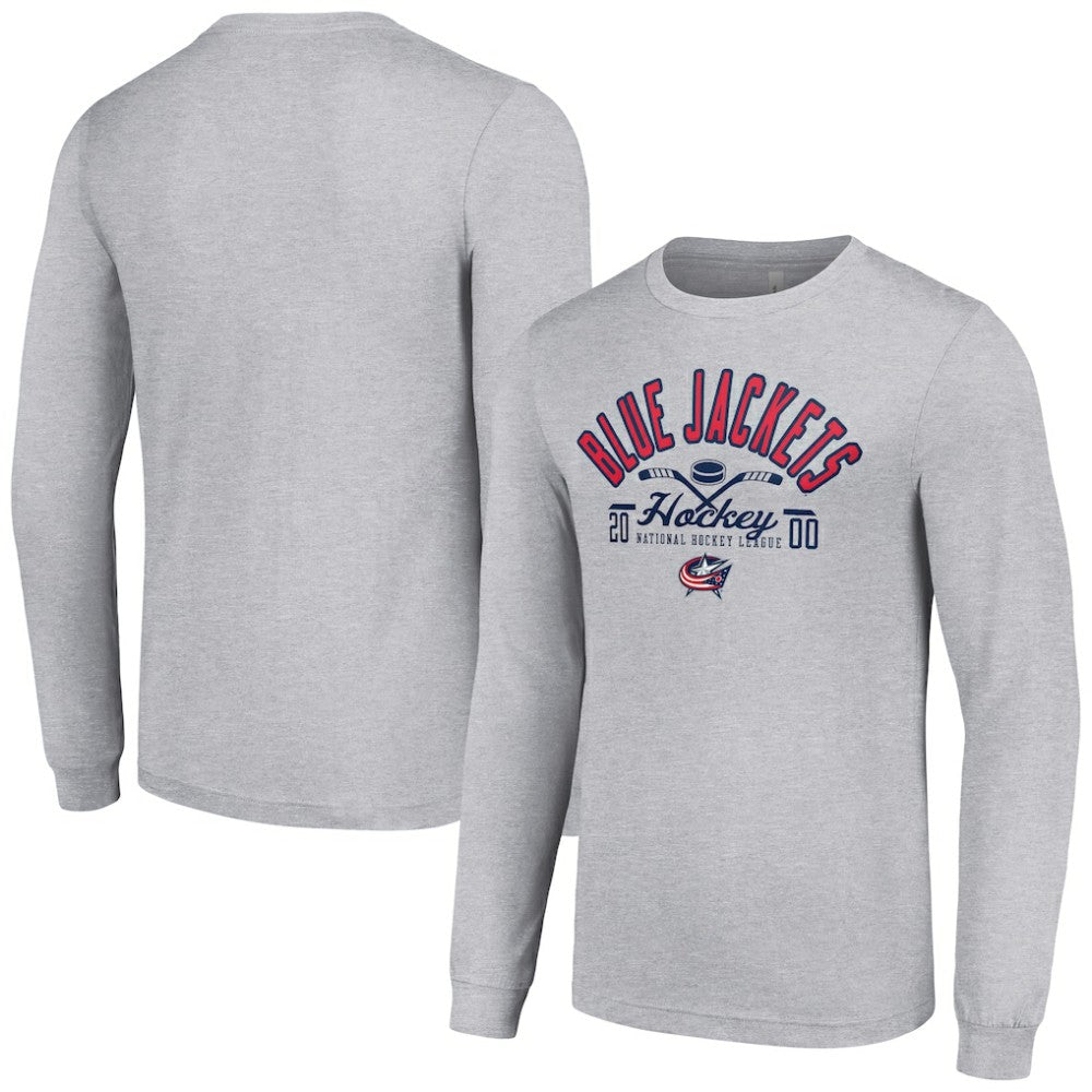 Columbus Blue Jackets - Starter Puck Long Sleeve T-Shirt Heather Gray