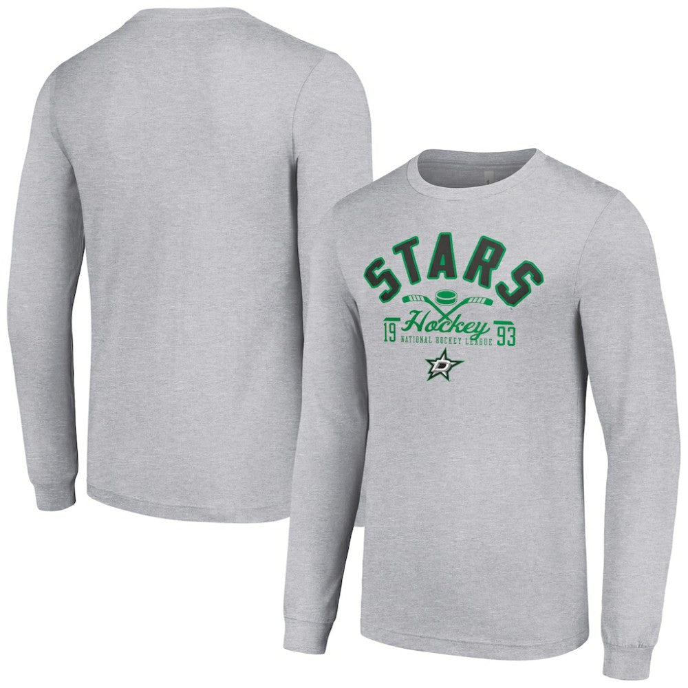 Dallas Stars - Starter Puck Long Sleeve T-Shirt Heather Gray