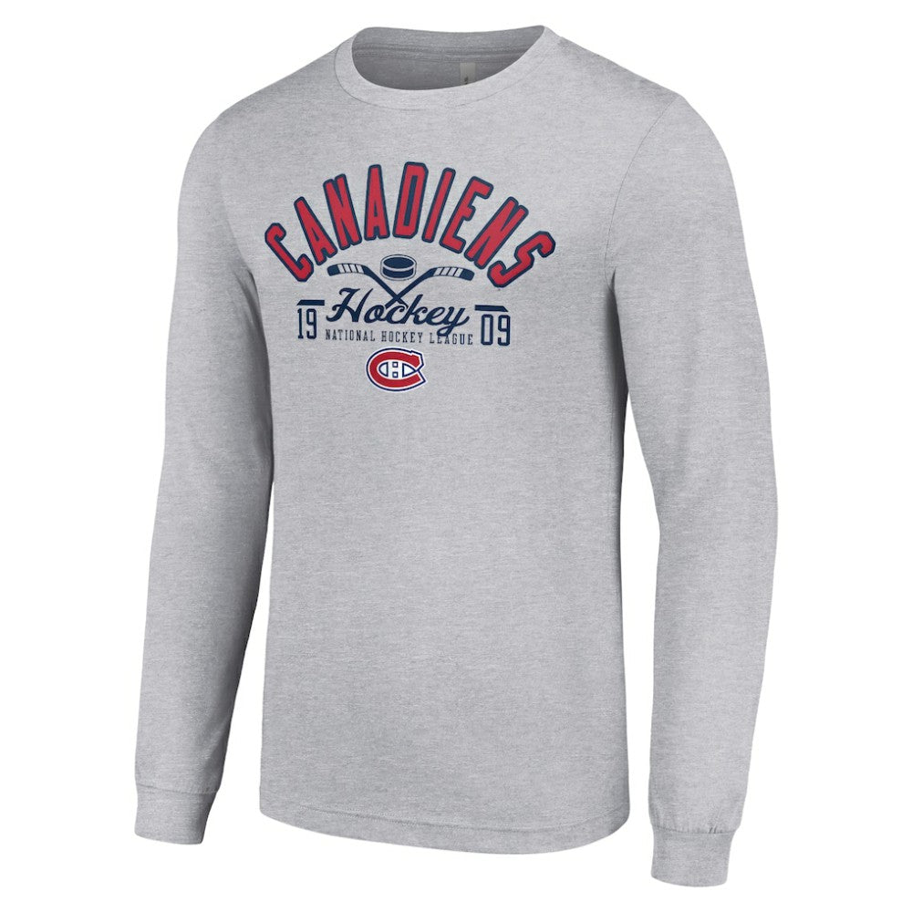 Montreal Canadiens - Starter Puck Long Sleeve T-Shirt Heather Gray