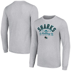 San Jose Sharks - Starter Puck Long Sleeve T-Shirt Heather Gray