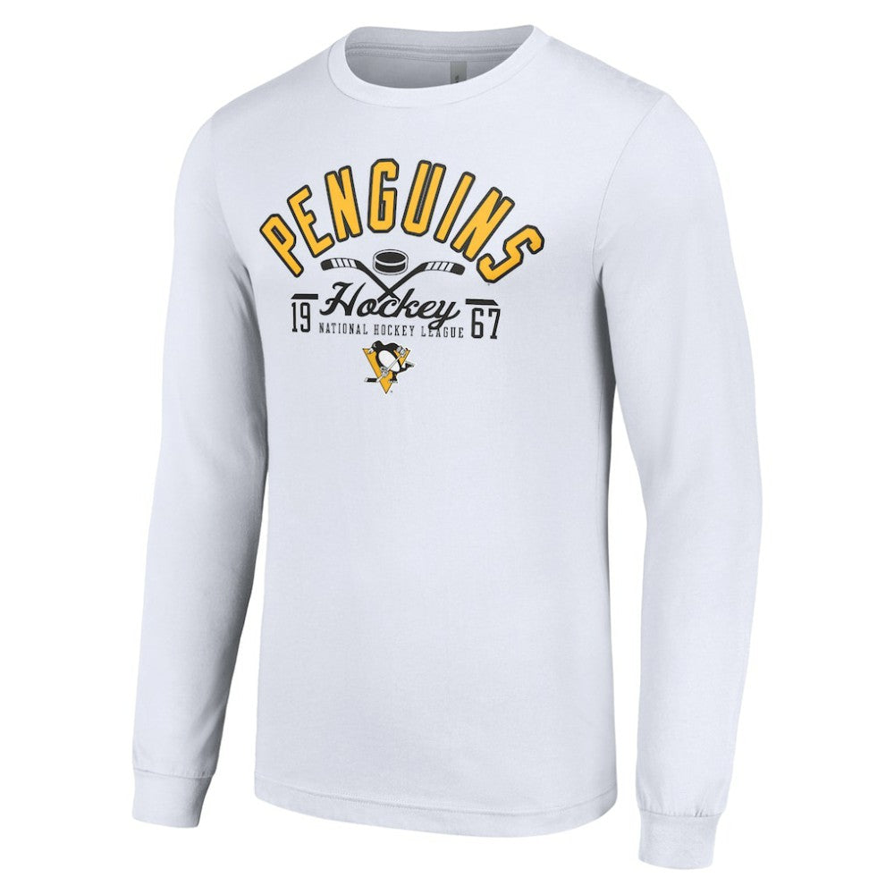 Pittsburgh Penguins Starter Puck Long Sleeve T-Shirt White
