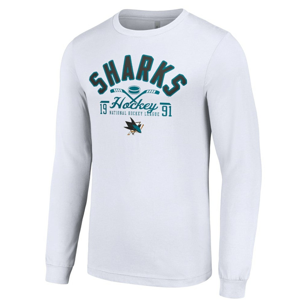 San Jose Sharks - Starter Puck Long Sleeve T-Shirt White