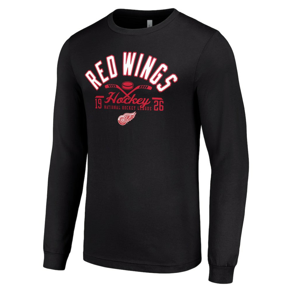 Detroit Red Wings - Starter Puck Long Sleeve T-Shirt Black