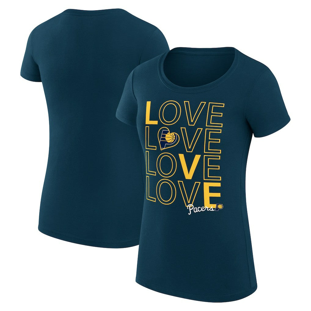 NBA - Indiana Pacers G-III 4Her by Carl Banks Women's Super-Slim Fit Lightweight Basketball Love T-Shirt - Navy