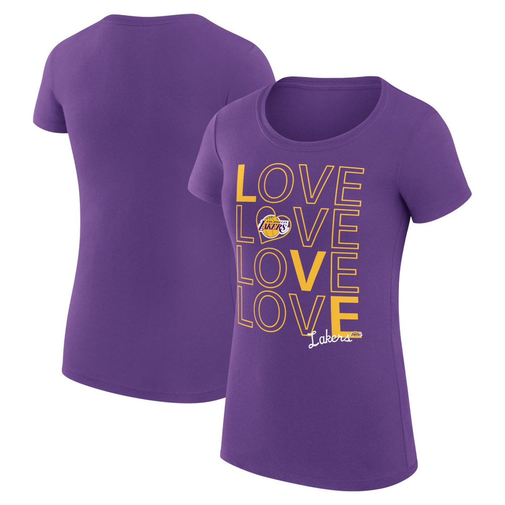 NBA - Los Angeles Lakers G-III 4Her by Carl Banks Women's Super-Slim Fit Lightweight Basketball Love T-Shirt - Purple