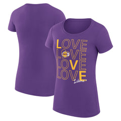 NBA - Los Angeles Lakers G-III 4Her by Carl Banks Women's Super-Slim Fit Lightweight Basketball Love T-Shirt - Purple