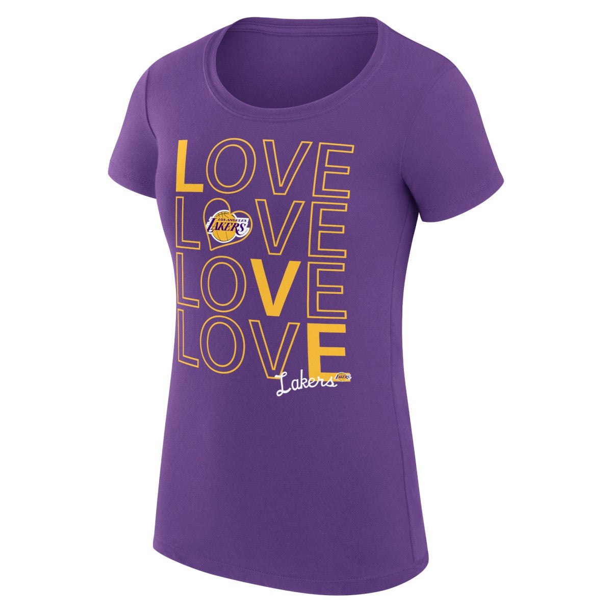 NBA - Los Angeles Lakers G-III 4Her by Carl Banks Women's Super-Slim Fit Lightweight Basketball Love T-Shirt - Purple
