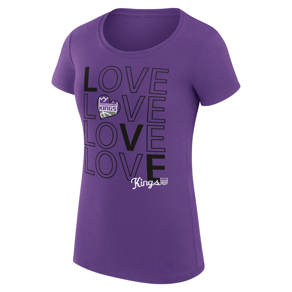 NBA - Sacramento Kings G-III 4Her by Carl Banks Women's Super-Slim Fit Lightweight Basketball Love T-Shirt - Purple