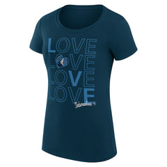 NBA - Minnesota Timberwolves G-III 4Her by Carl Banks Women's Super-Slim Fit Lightweight Basketball Love T-Shirt - Navy