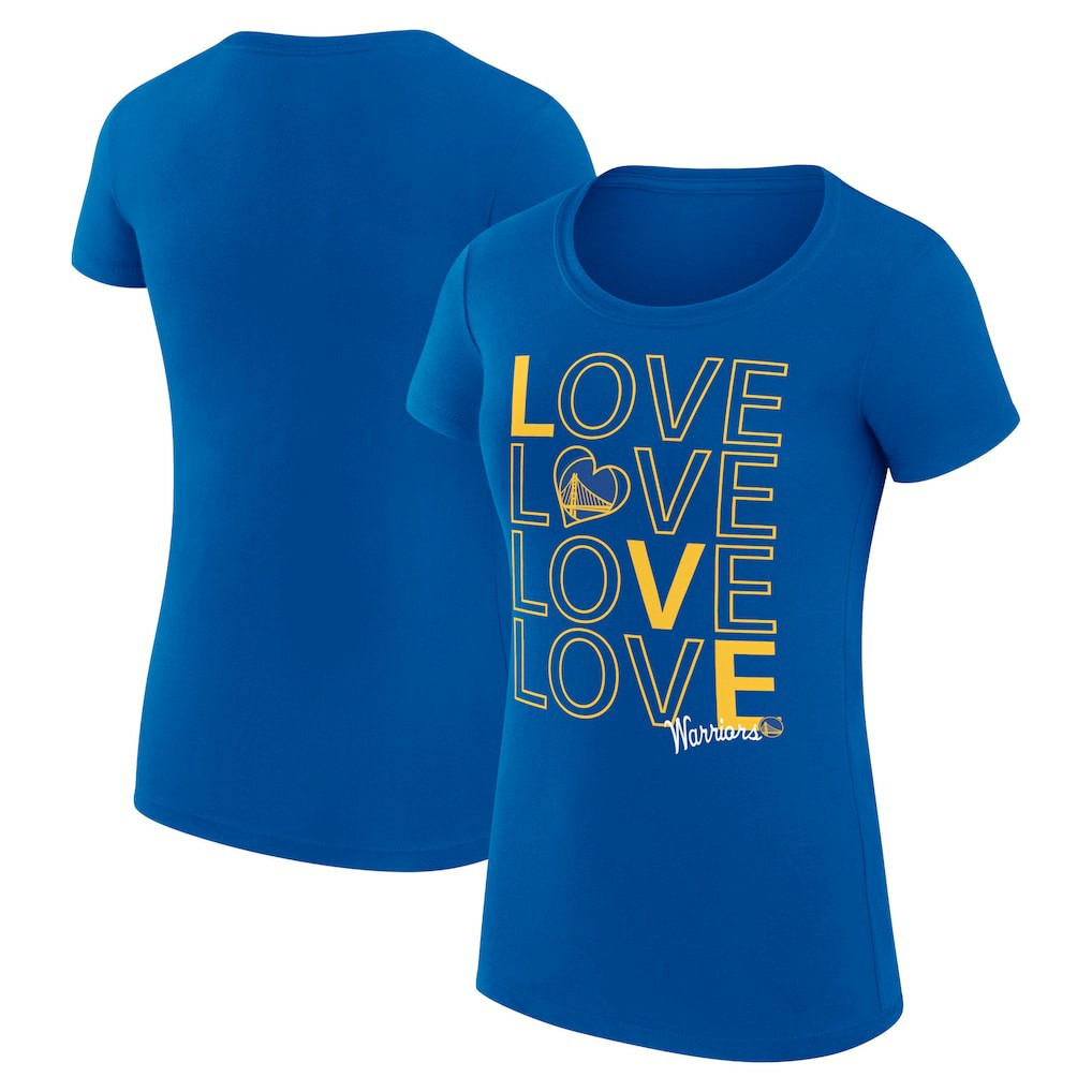 NBA - Golden State Warriors G-III 4Her by Carl Banks Women's Super-Slim Fit Lightweight Basketball Love T-Shirt - Royal