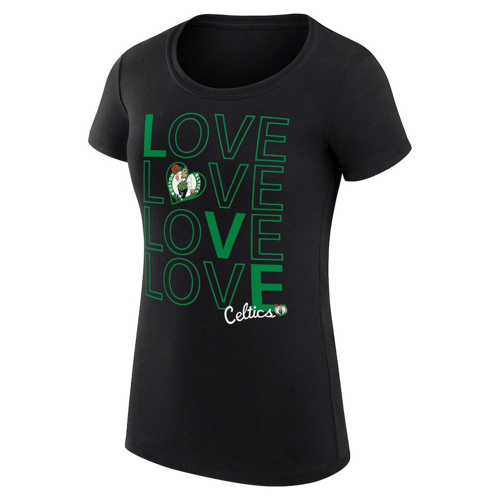 NBA - Boston Celtics G-III 4Her by Carl Banks Women's Super-Slim Fit Lightweight Basketball Love T-Shirt - Black