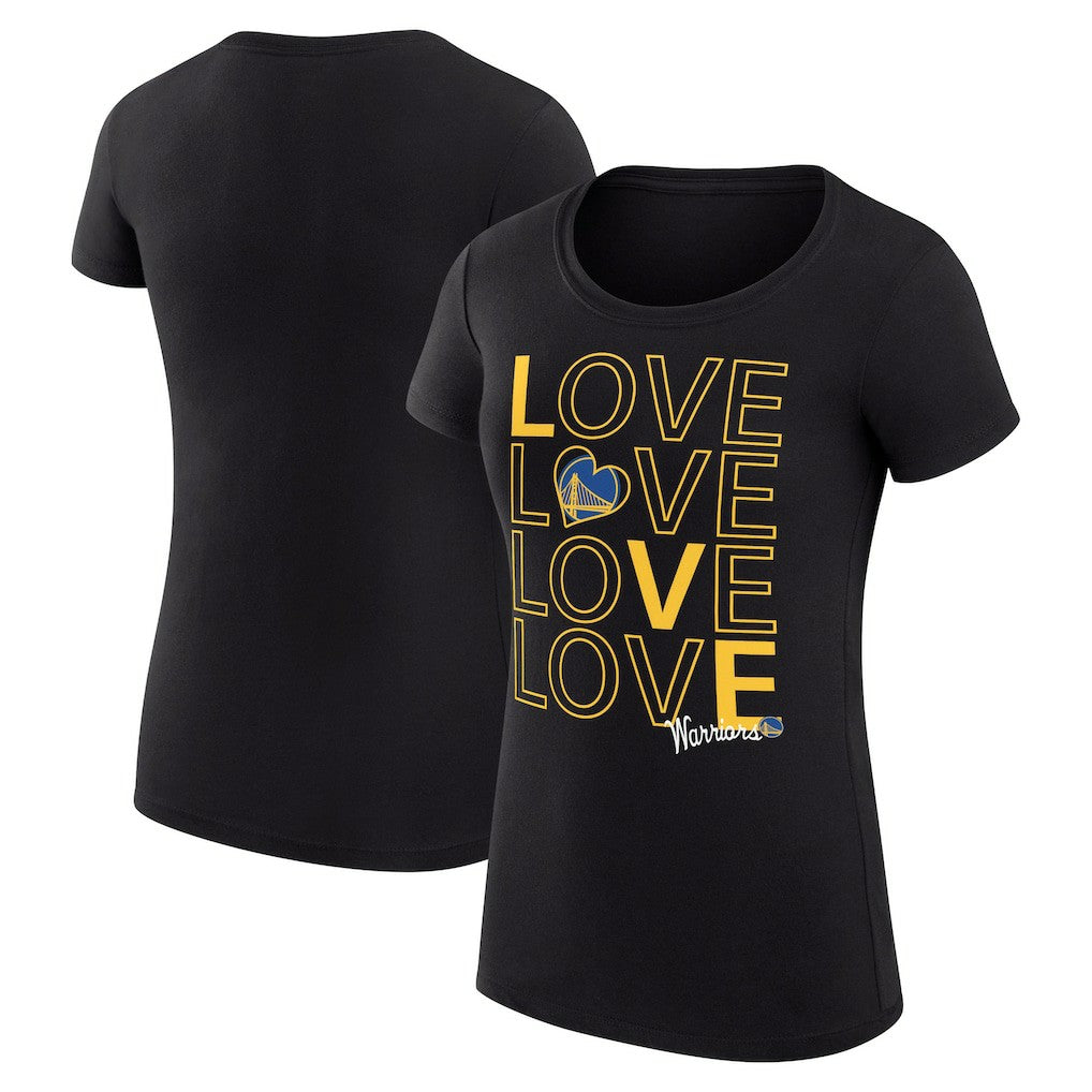 NBA - Golden State Warriors G-III 4Her by Carl Banks Women's Super-Slim Fit Lightweight Basketball Love T-Shirt - Black