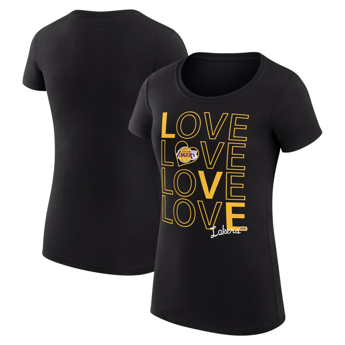 NBA - Los Angeles Lakers G-III 4Her by Carl Banks Women's Super-Slim Fit Lightweight Basketball Love T-Shirt - Black
