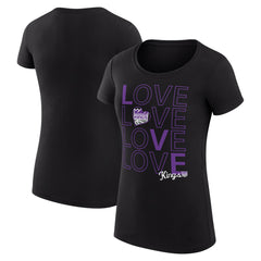 NBA - Sacramento Kings G-III 4Her by Carl Banks Women's Super-Slim Fit Lightweight Basketball Love T-Shirt - Black