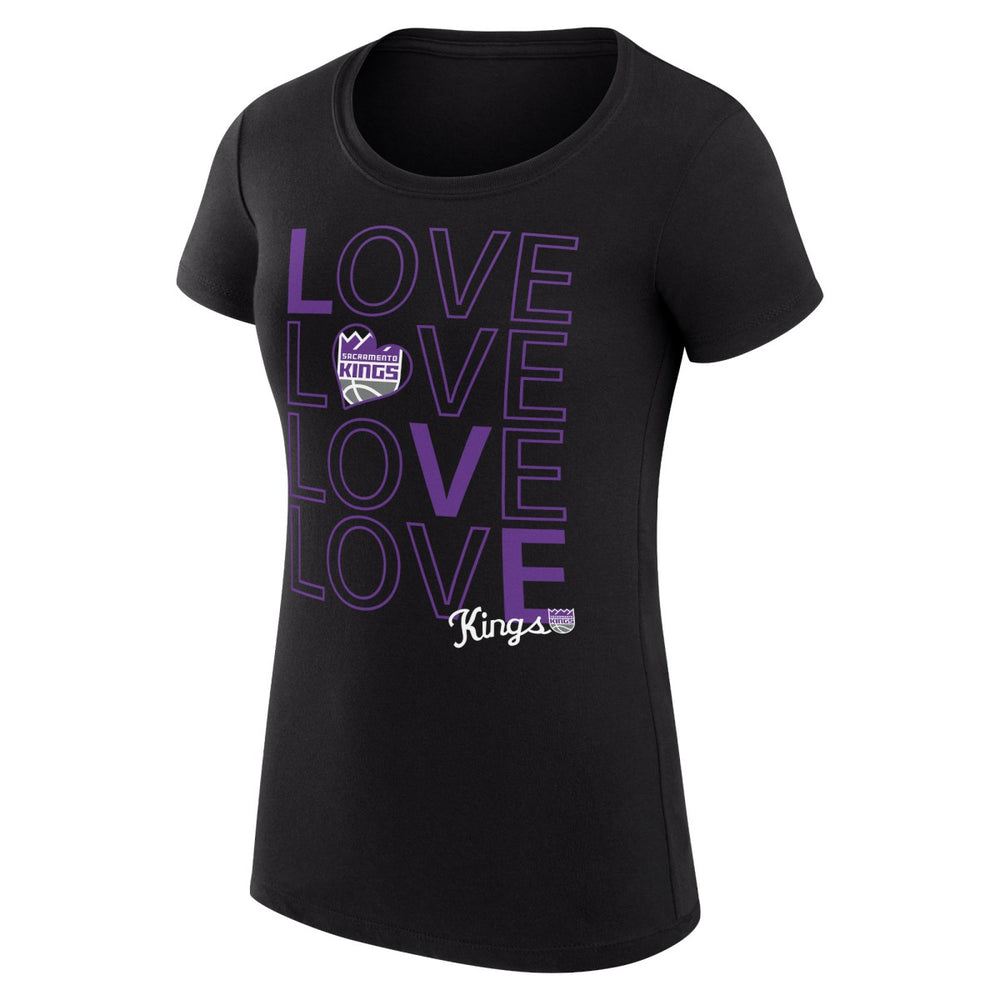 NBA - Sacramento Kings G-III 4Her by Carl Banks Women's Super-Slim Fit Lightweight Basketball Love T-Shirt - Black