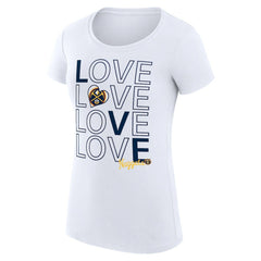 NBA - Denver Nuggets G-III 4Her by Carl Banks Women's Super-Slim Fit Lightweight Basketball Love T-Shirt - White