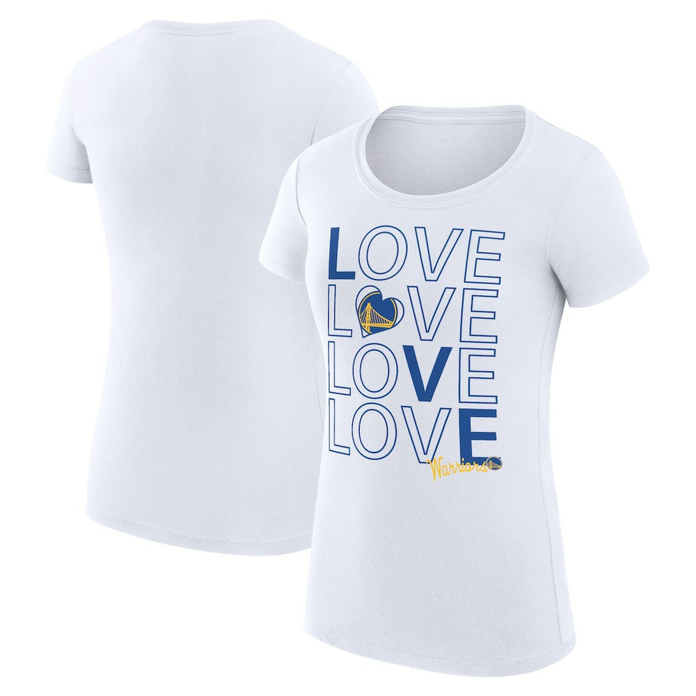 NBA - Golden State Warriors G-III 4Her by Carl Banks Women's Super-Slim Fit Lightweight Basketball Love T-Shirt - White