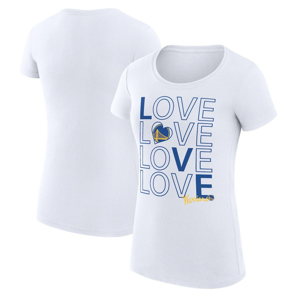 NBA - Golden State Warriors G-III 4Her by Carl Banks Women's Super-Slim Fit Lightweight Basketball Love T-Shirt - White