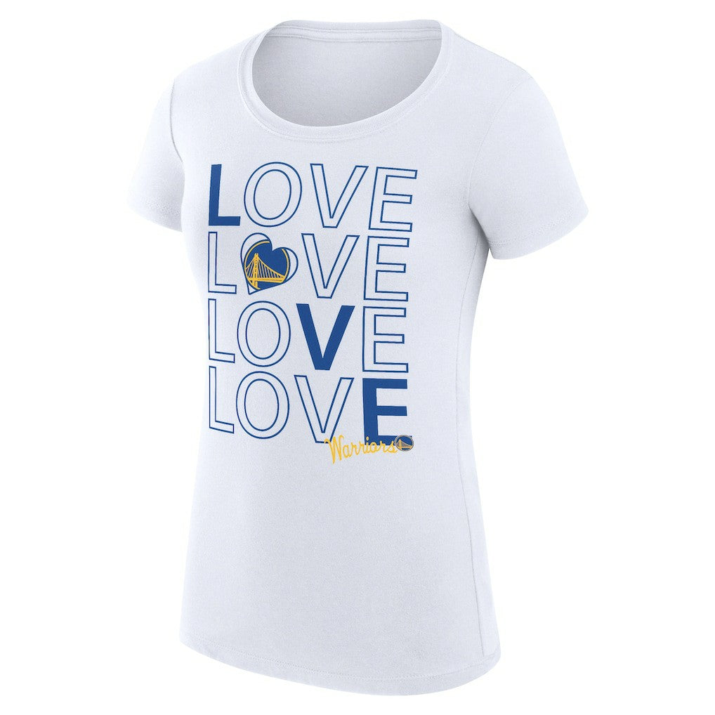NBA - Golden State Warriors G-III 4Her by Carl Banks Women's Super-Slim Fit Lightweight Basketball Love T-Shirt - White