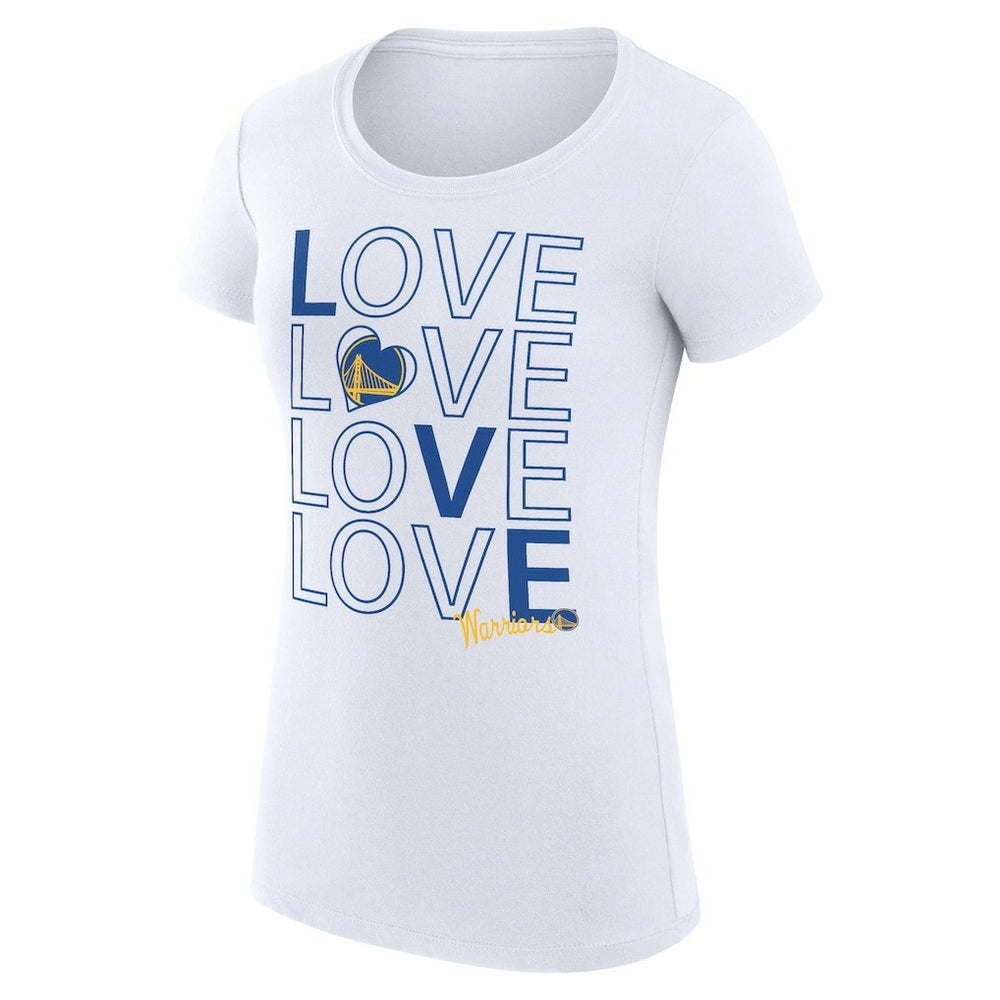 NBA - Golden State Warriors G-III 4Her by Carl Banks Women's Super-Slim Fit Lightweight Basketball Love T-Shirt - White