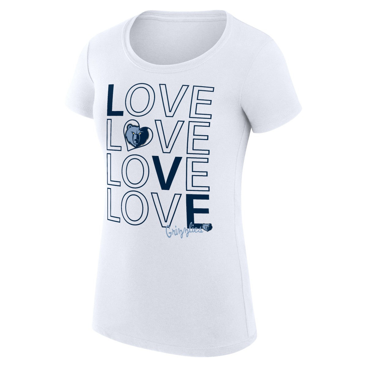 NBA - Memphis Grizzlies G-III 4Her by Carl Banks Women's Super-Slim Fit Lightweight Basketball Love T-Shirt - White