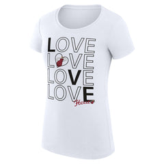 NBA - Miami Heat G-III 4Her by Carl Banks Women's Super-Slim Fit Lightweight Basketball Love T-Shirt - White