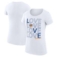 NBA - New York Knicks G-III 4Her by Carl Banks Women's Super-Slim Fit Lightweight Basketball Love T-Shirt - White