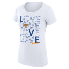 NBA - New York Knicks G-III 4Her by Carl Banks Women's Super-Slim Fit Lightweight Basketball Love T-Shirt - White