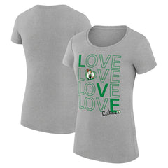 NBA - Boston Celtics G-III 4Her by Carl Banks Women's Super-Slim Fit Lightweight Basketball Love T-Shirt - Heather Gray
