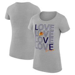 NBA - Phoenix Suns G-III 4Her by Carl Banks Women's Super-Slim Fit Lightweight Basketball Love T-Shirt - Heather Gray