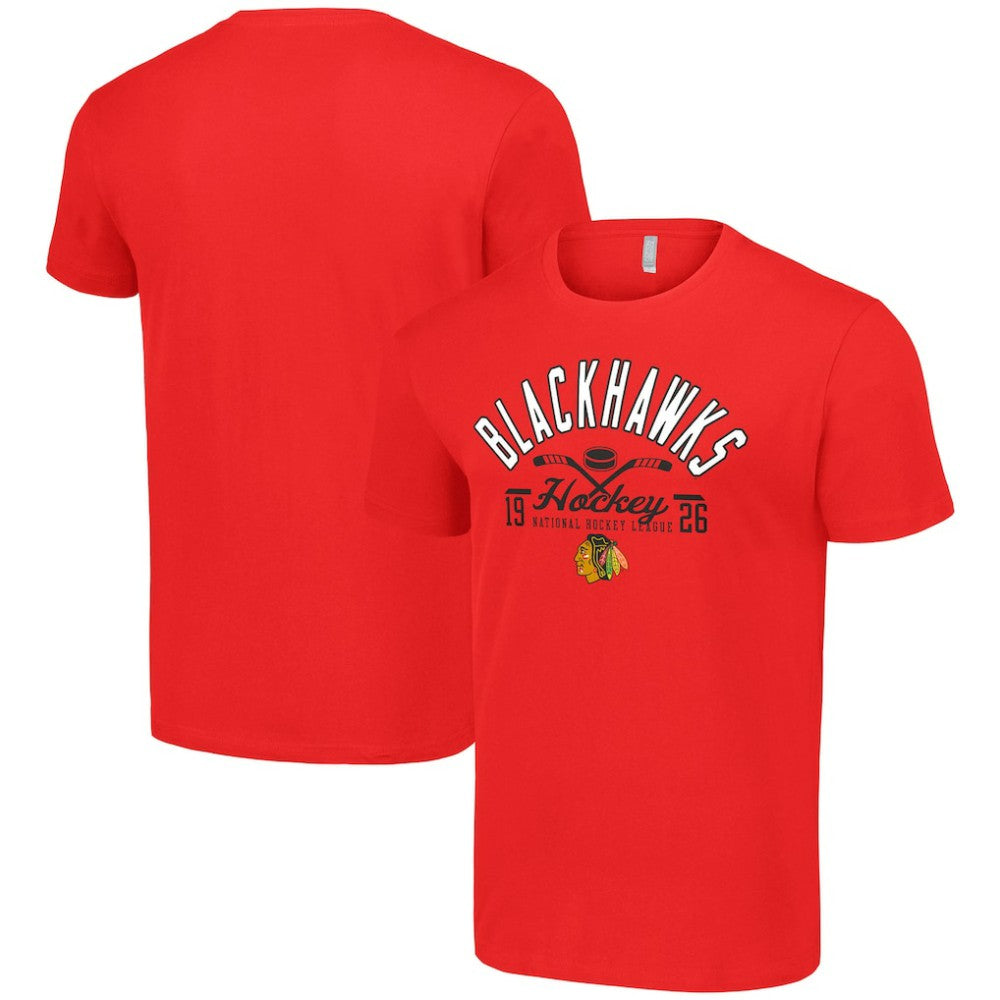 Chicago Blackhawks Starter Half Puck T-Shirt Red