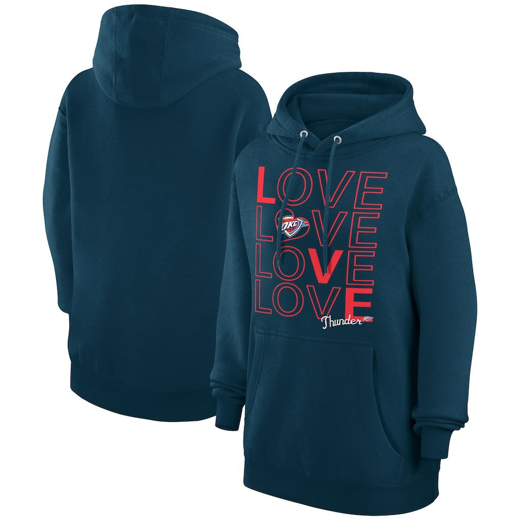 NBA - Oklahoma City Thunder G-III 4Her by Carl Banks Women's Basketball Love Fleece Pullover Hoodie - Navy