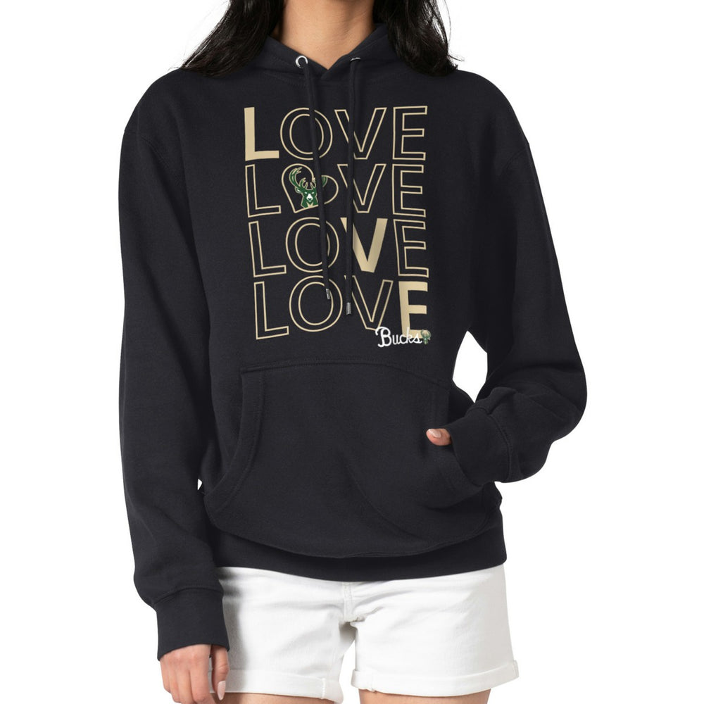 NBA - Milwaukee Bucks G-III 4Her by Carl Banks Women's Basketball Love Fleece Pullover Hoodie - Black