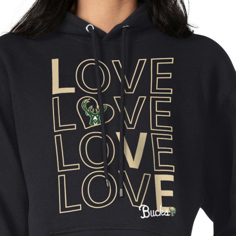 NBA - Milwaukee Bucks G-III 4Her by Carl Banks Women's Basketball Love Fleece Pullover Hoodie - Black