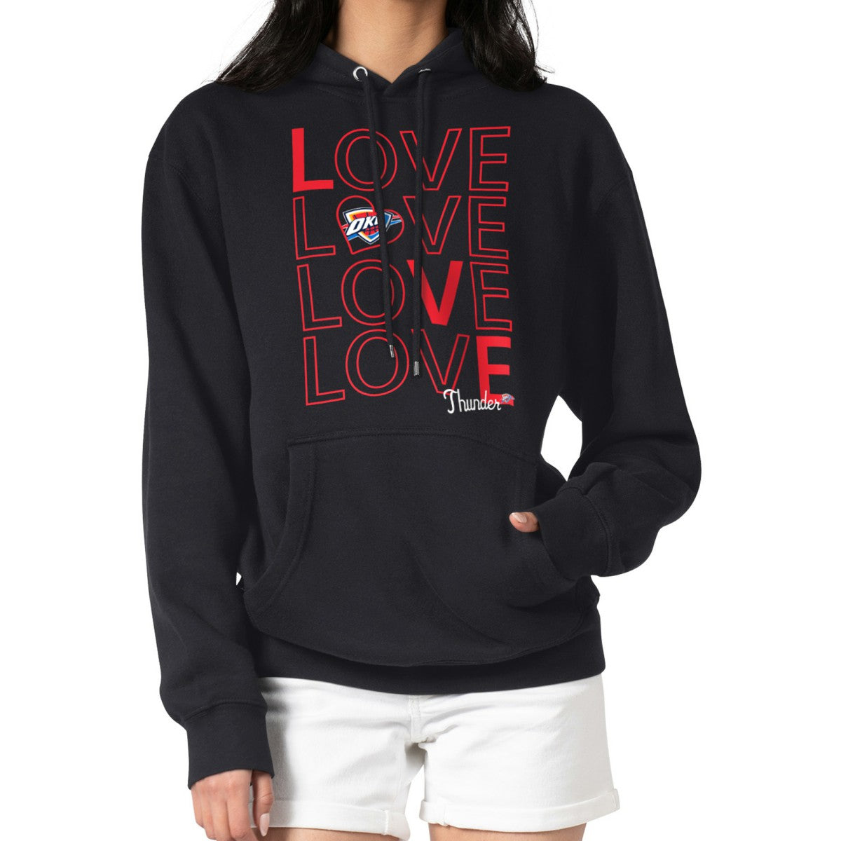 NBA - Oklahoma City Thunder G-III 4Her by Carl Banks Women's Basketball Love Fleece Pullover Hoodie - Black