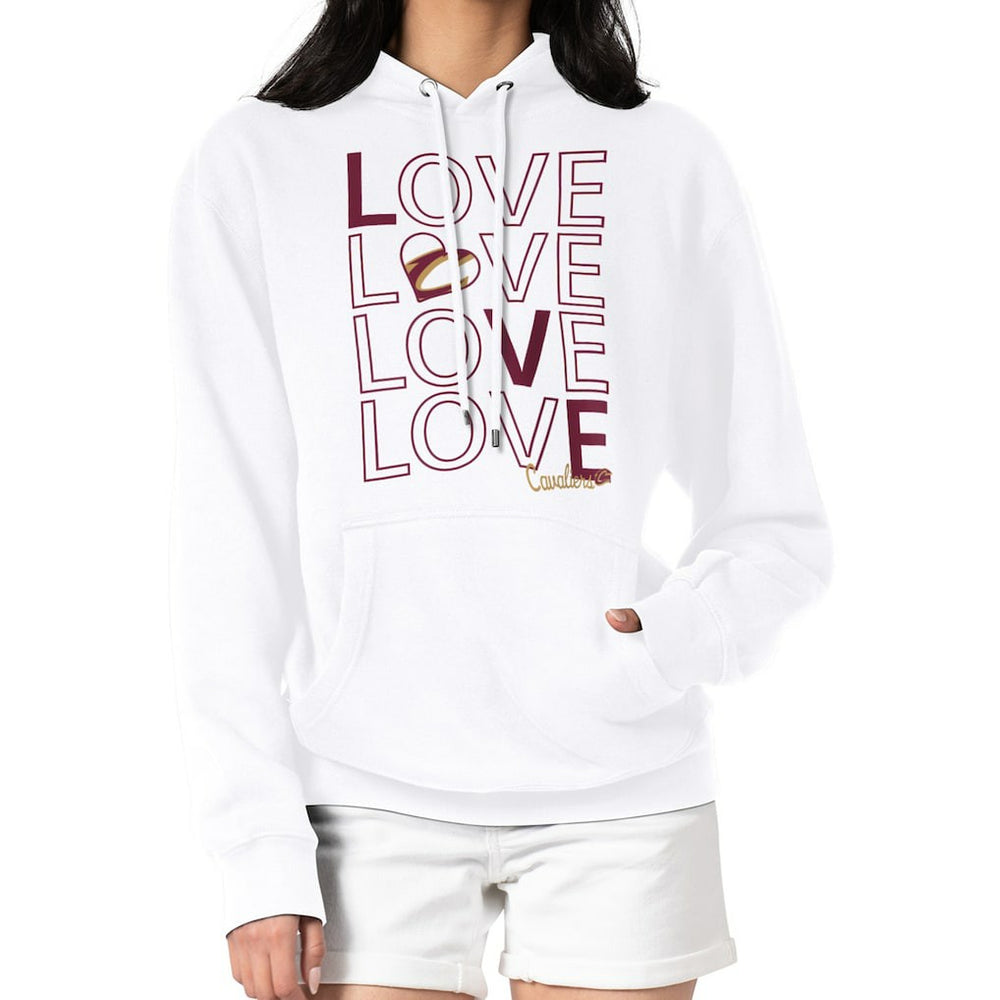 NBA - Cleveland Cavaliers G-III 4Her by Carl Banks Women's Basketball Love Fleece Pullover Hoodie - White