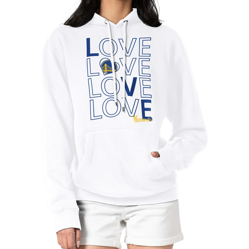 NBA - Golden State Warriors G-III 4Her by Carl Banks Women's Basketball Love Fleece Pullover Hoodie - White