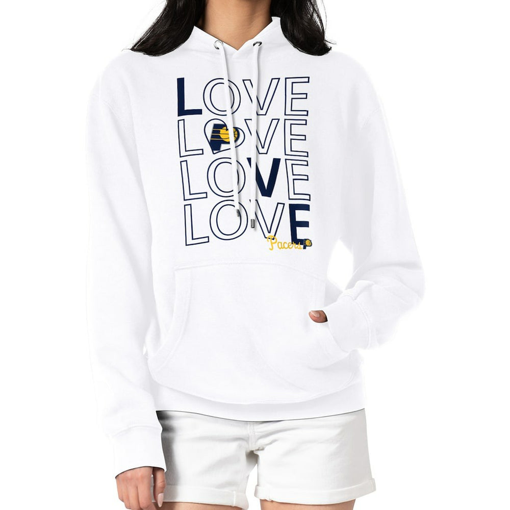 NBA - Indiana Pacers G-III 4Her by Carl Banks Women's Basketball Love Fleece Pullover Hoodie - White