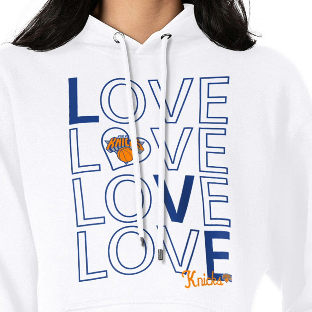 NBA - New York Knicks G-III 4Her by Carl Banks Women's Basketball Love Fleece Pullover Hoodie - White