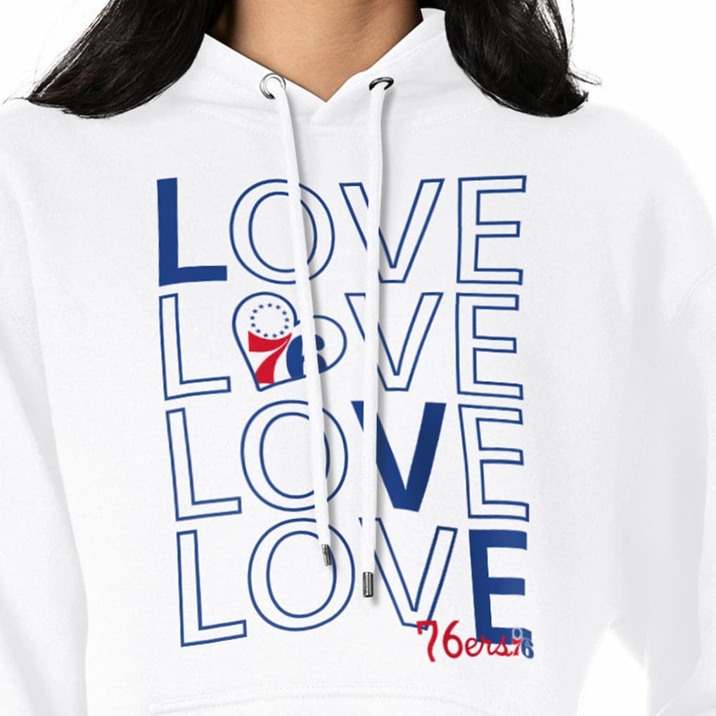 NBA - Philadelphia 76ers G-III 4Her by Carl Banks Women's Basketball Love Fleece Pullover Hoodie - White