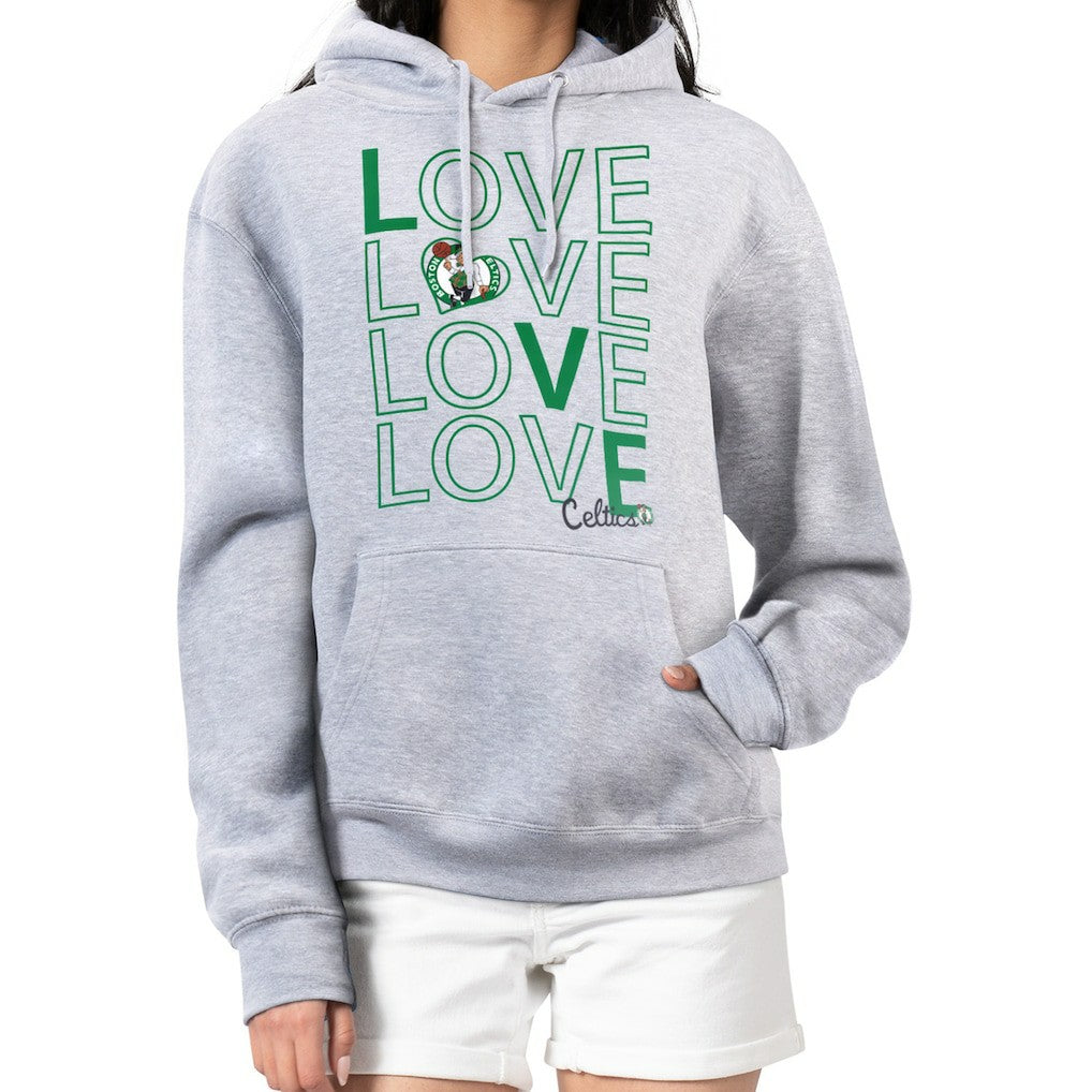 NBA - Boston Celtics G-III 4Her by Carl Banks Women's Basketball Love Fleece Pullover Hoodie - Heather Gray