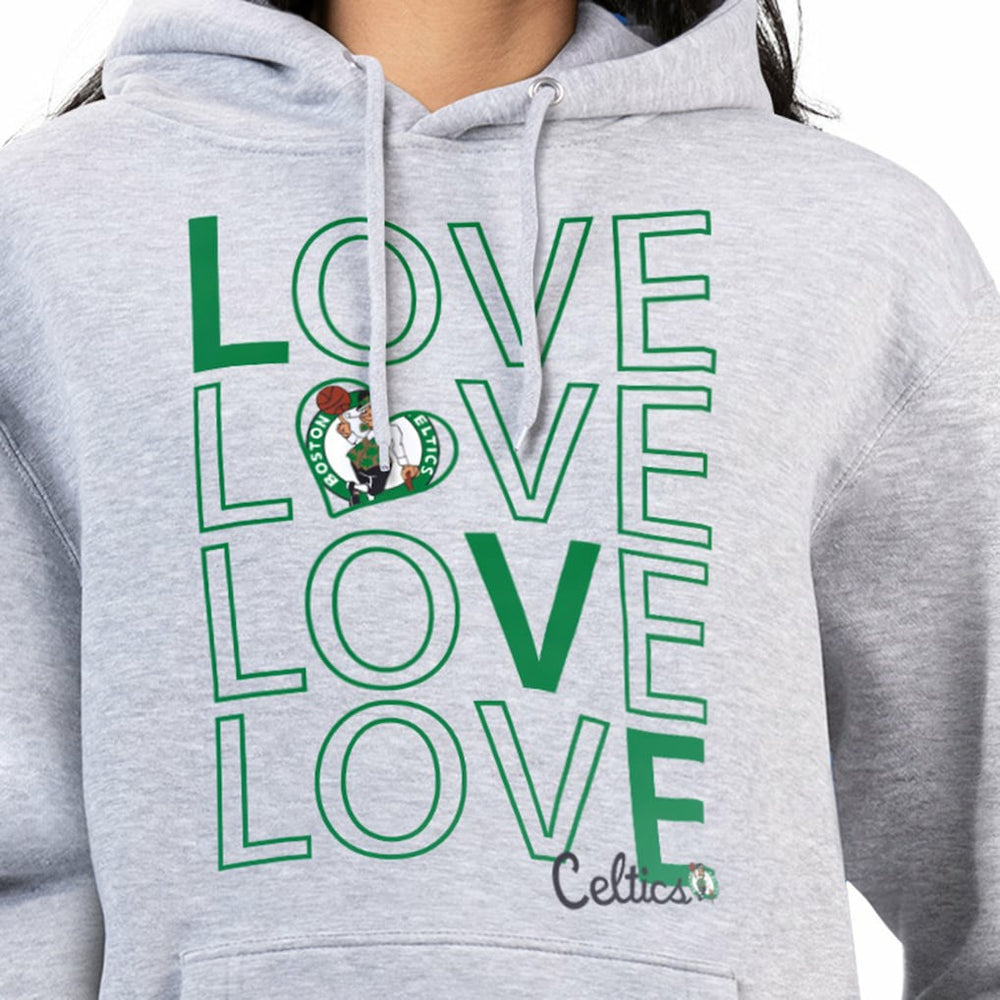 NBA - Boston Celtics G-III 4Her by Carl Banks Women's Basketball Love Fleece Pullover Hoodie - Heather Gray