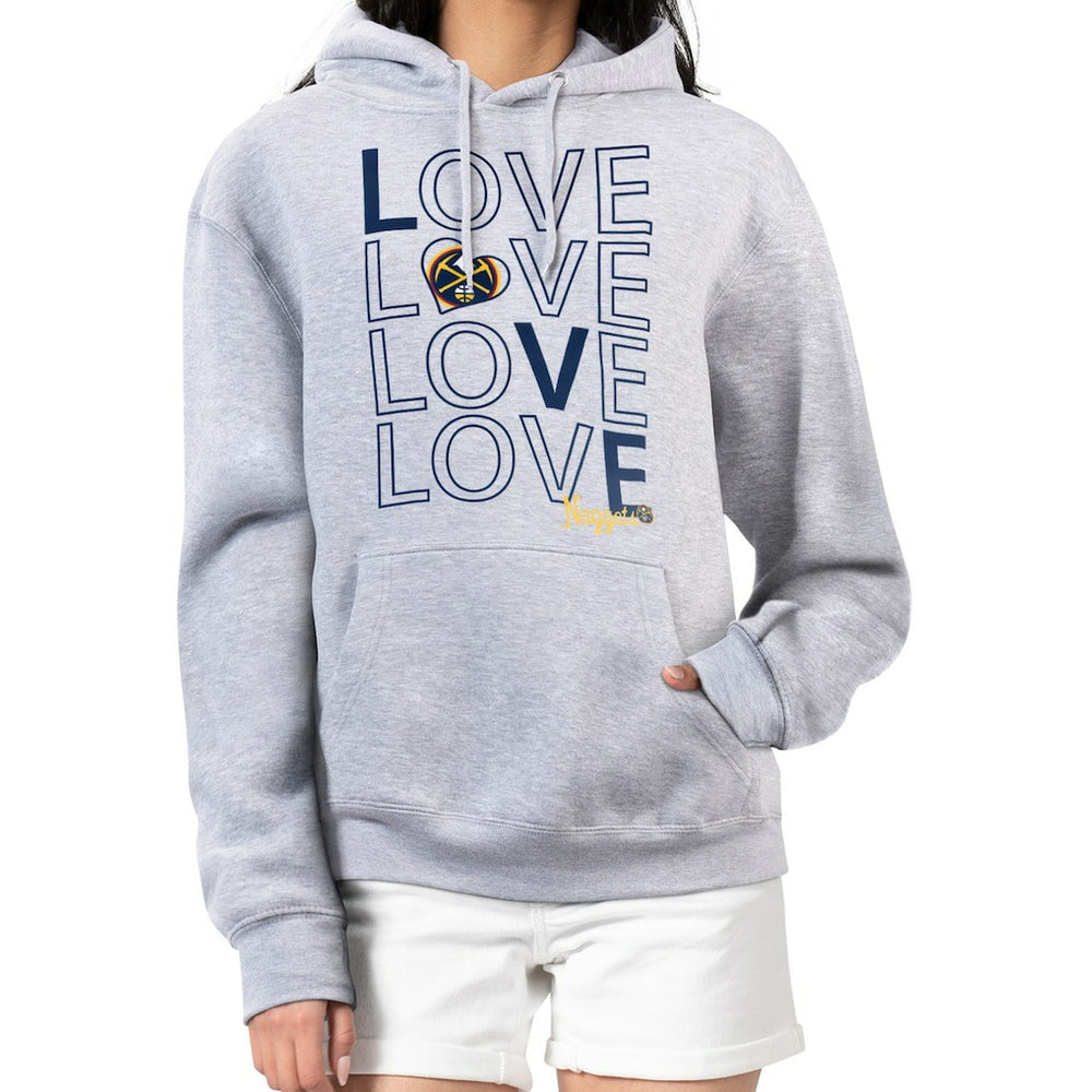 NBA - Denver Nuggets G-III 4Her by Carl Banks Women's Basketball Love Fleece Pullover Hoodie - Heather Gray