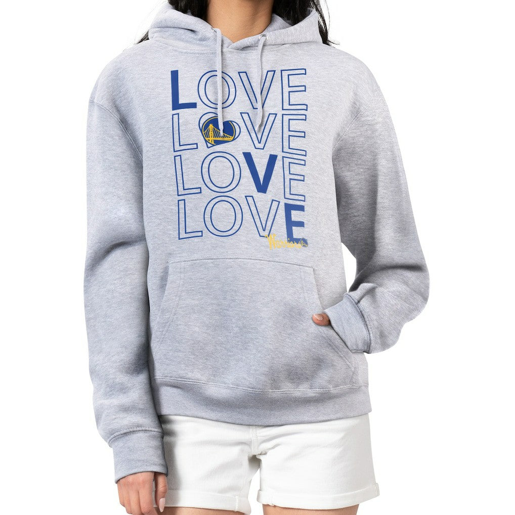 NBA - Golden State Warriors G-III 4Her by Carl Banks Women's Basketball Love Fleece Pullover Hoodie - Heather Gray