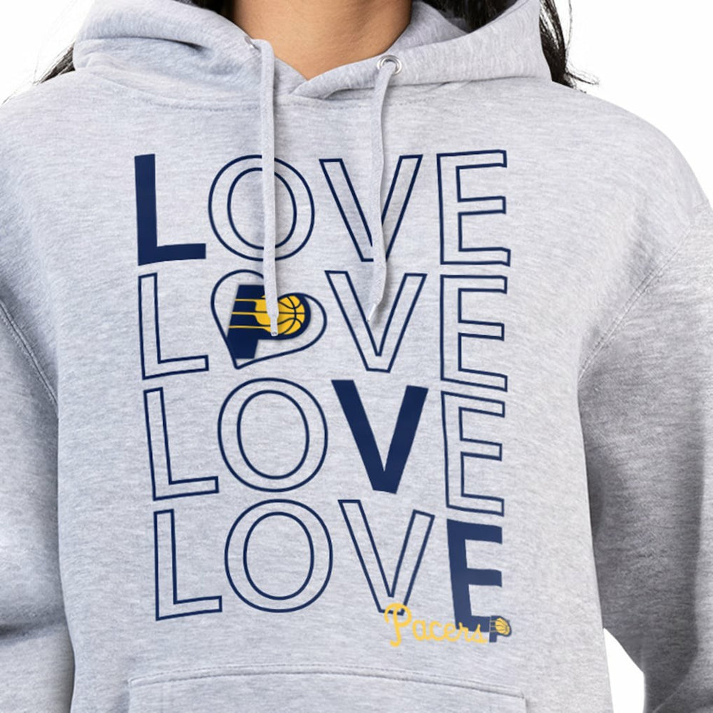 NBA - Indiana Pacers G-III 4Her by Carl Banks Women's Basketball Love Fleece Pullover Hoodie - Heather Gray
