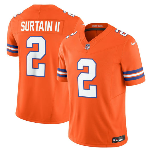 Patrick Surtain II Denver Broncos Alternate Mile High Collection 1977 Throwback Vapor F.U.S.E. Limited Jersey - Orange | NFL Jerseys